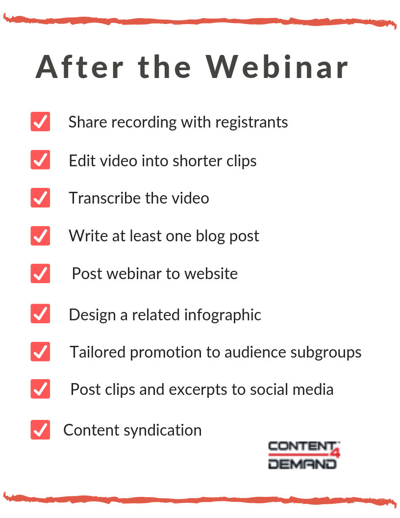 webinar promo checklist