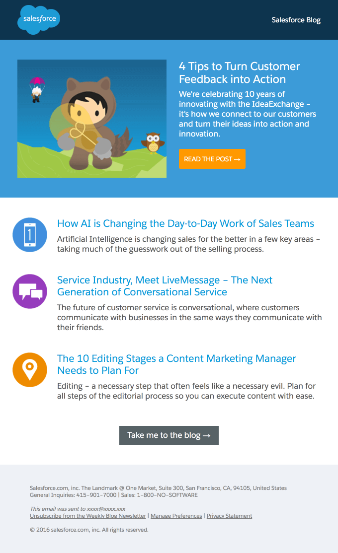 Salesforce newsletter