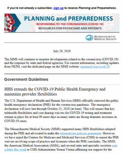 covid newsletter